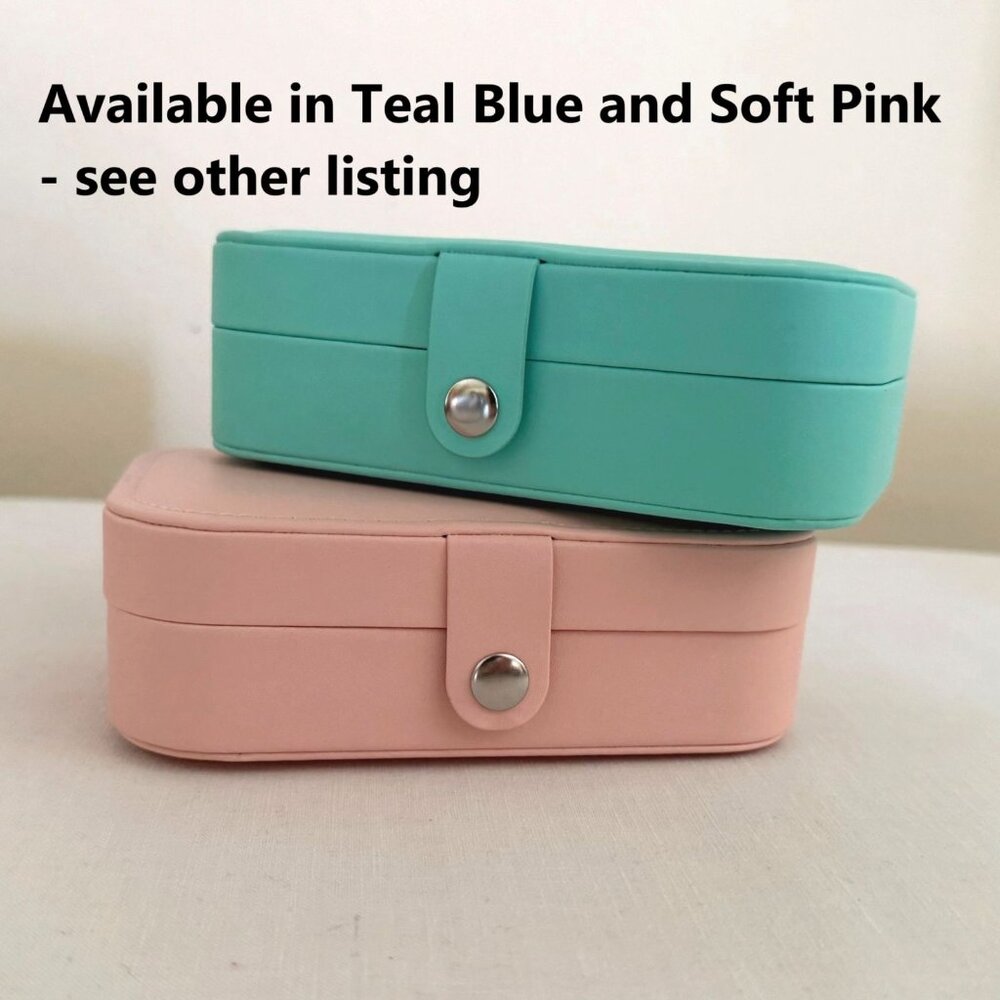 Travel Jewelry Box Organizer for Rings Earrings Necklaces Multiple Compartments - Picture 13 of 13